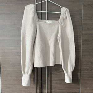 H&M Cream Square Neck Sweater